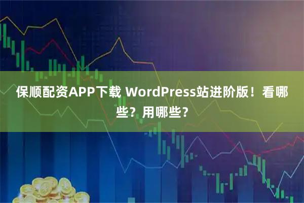 保顺配资APP下载 WordPress站进阶版！看哪些？用哪些？